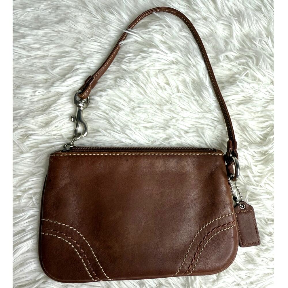 y2k COACH Leatherware Brown Wristlet - Picture 2 of 8